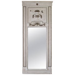 Early 20th Century Carved and Painted Italian Trumeau Mirror