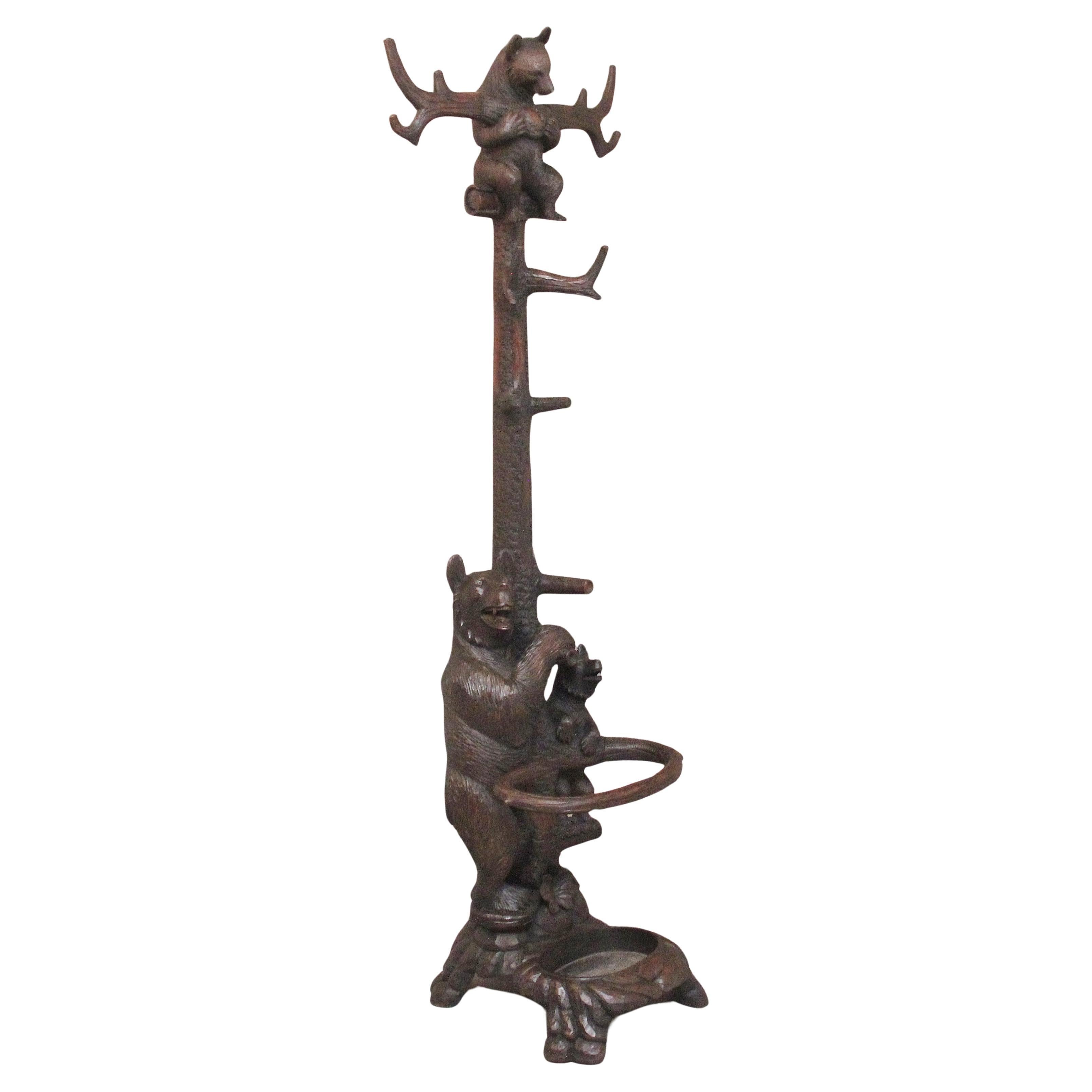 Early 20th Century carved bear hall stand For Sale