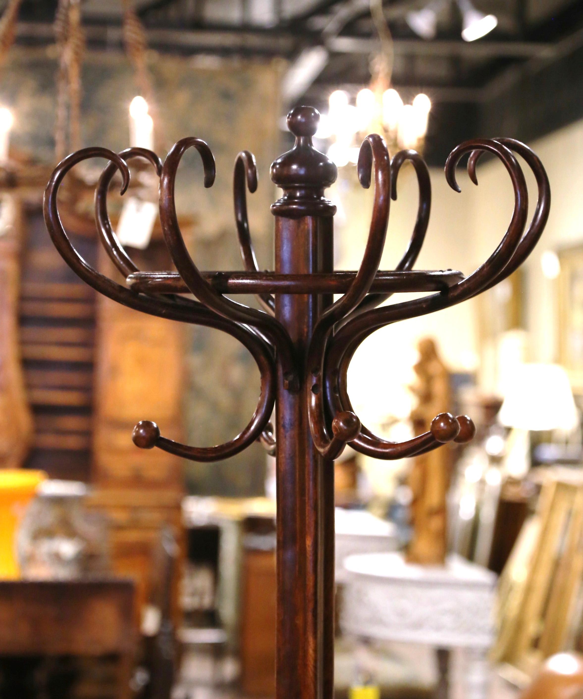 2000s Style Rack Early 20th Century Carved Bentwood Coat Rack Stand Thonet Style For ...