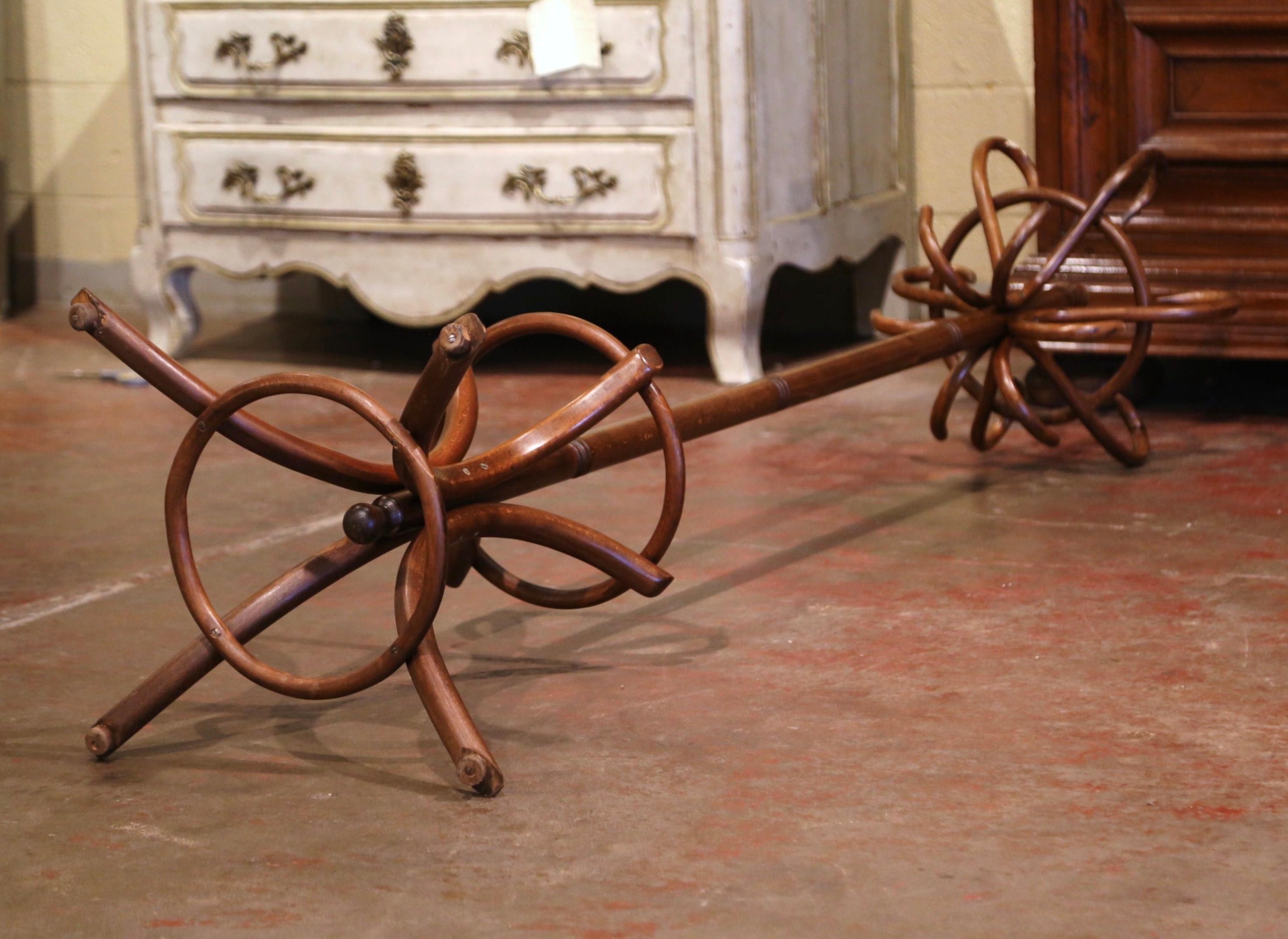 Early 20th Century Carved Bentwood Coat Stand with Umbrella Ring Style at 1stDibs