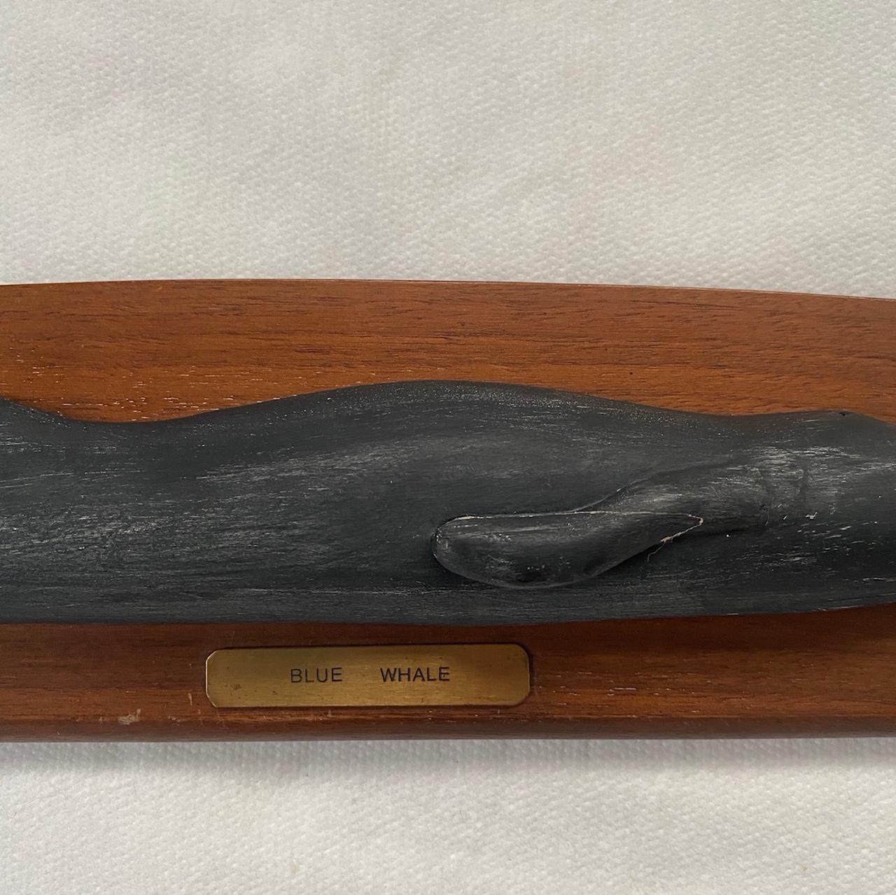 Folk Art Early 20th Century Carved Blue Whale Plaque