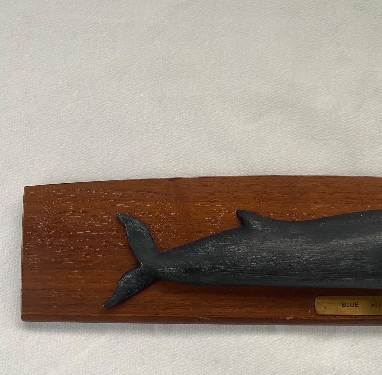 American Early 20th Century Carved Blue Whale Plaque