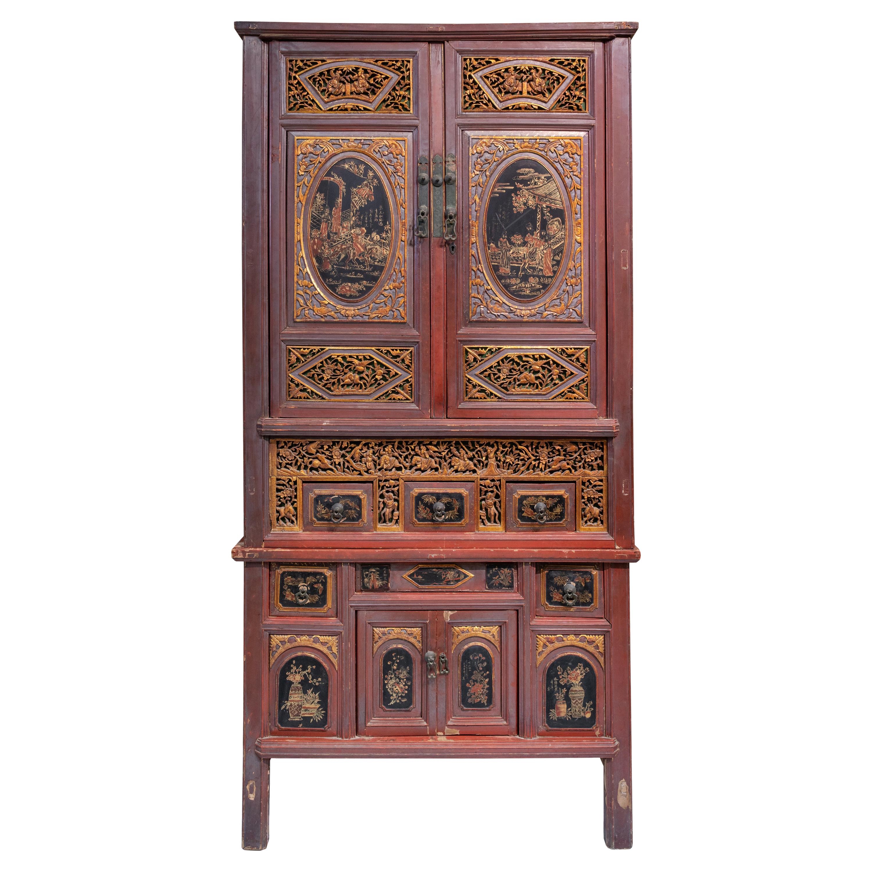 Early 20th Century Carved Cabinet from Fujian, China