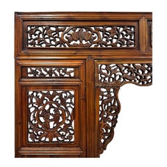 Early 20th Century Carved Chinese Wedding Bed Fascia/Bed header