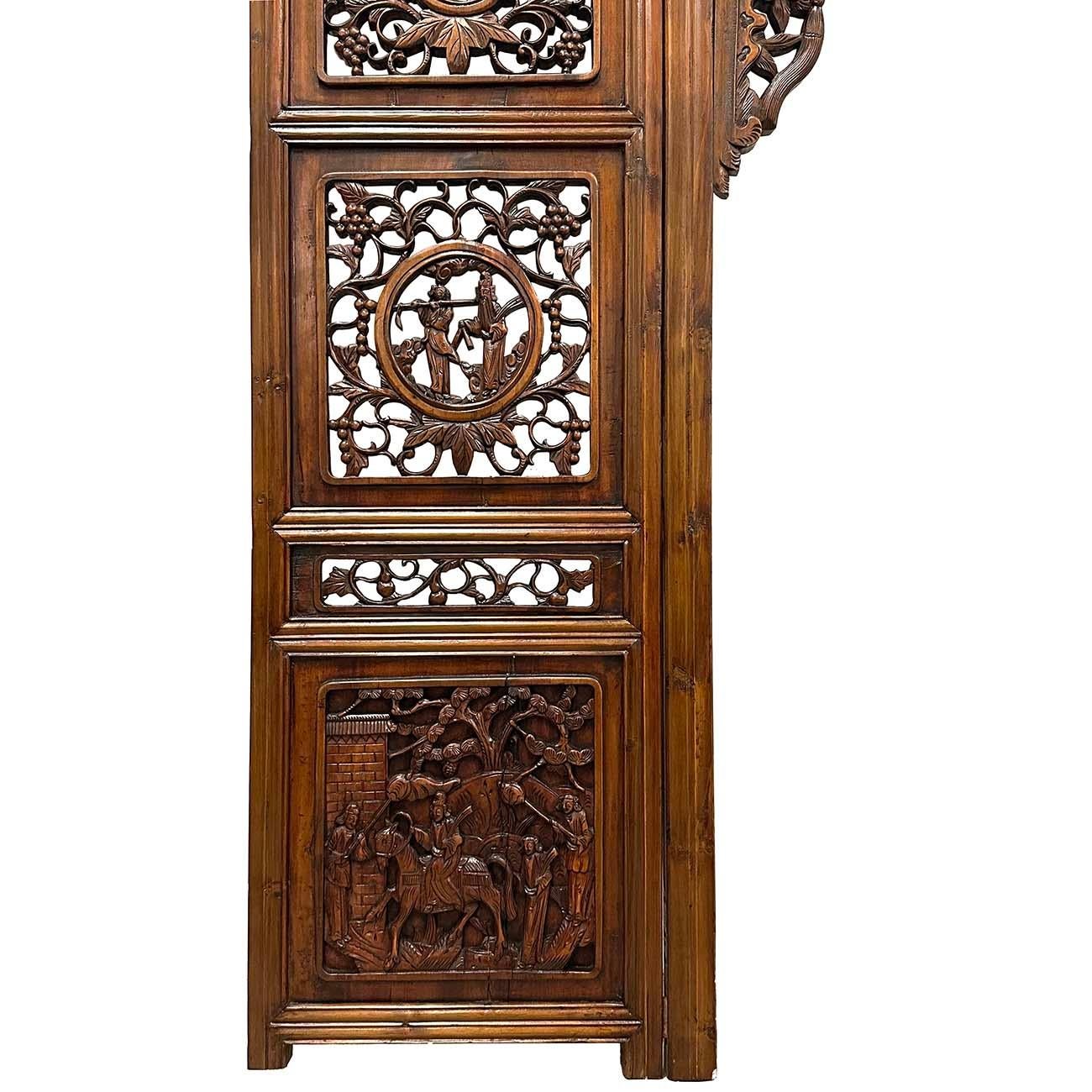 Chinese Export Early 20th Century Carved Chinese Wedding Bed Fascia/Bed header For Sale