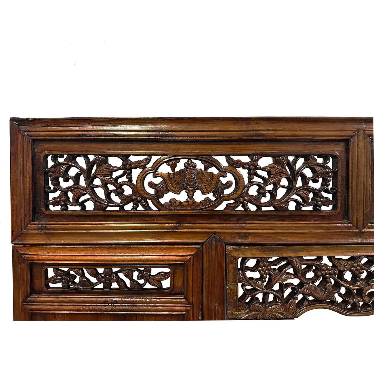 Early 20th Century Carved Chinese Wedding Bed Fascia/Bed header For Sale 1