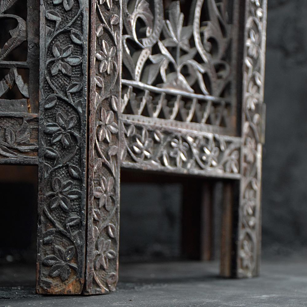 Early 20th Century Carved Folding Indian Occasional Table 5