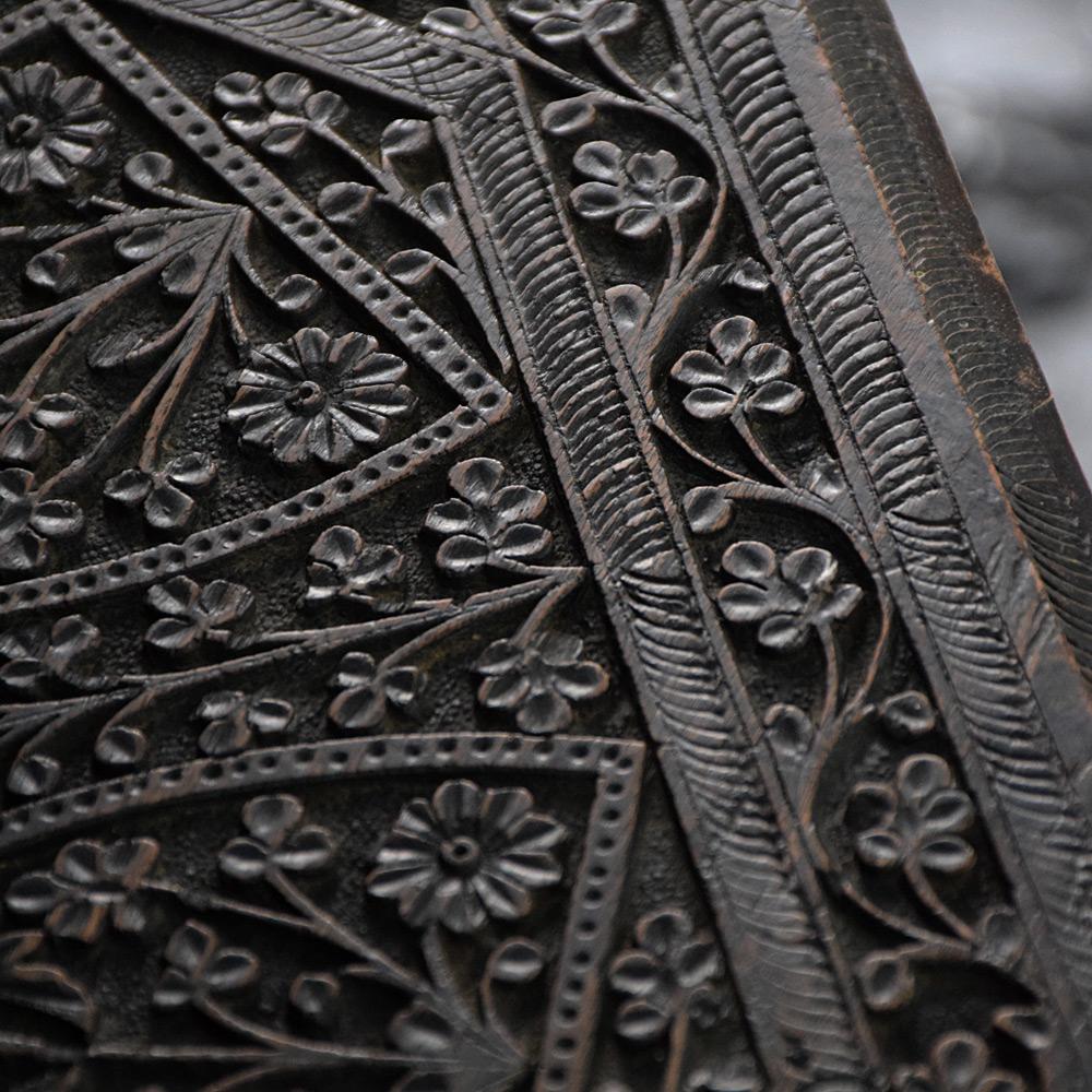 Early 20th Century Carved Folding Indian Table 1