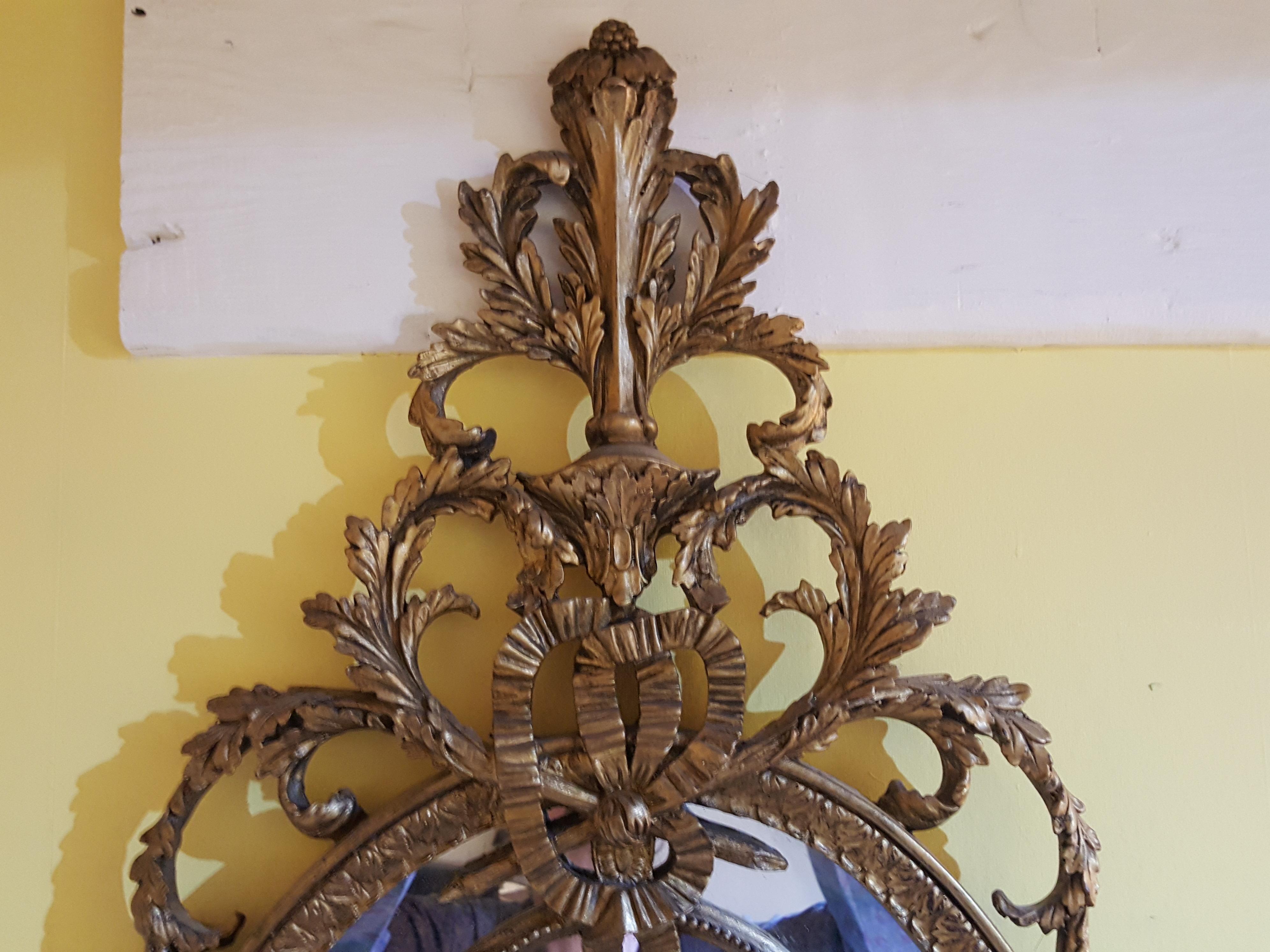 Early 20th Century Carved Giltwood Mirror In Good Condition For Sale In Altrincham, Cheshire