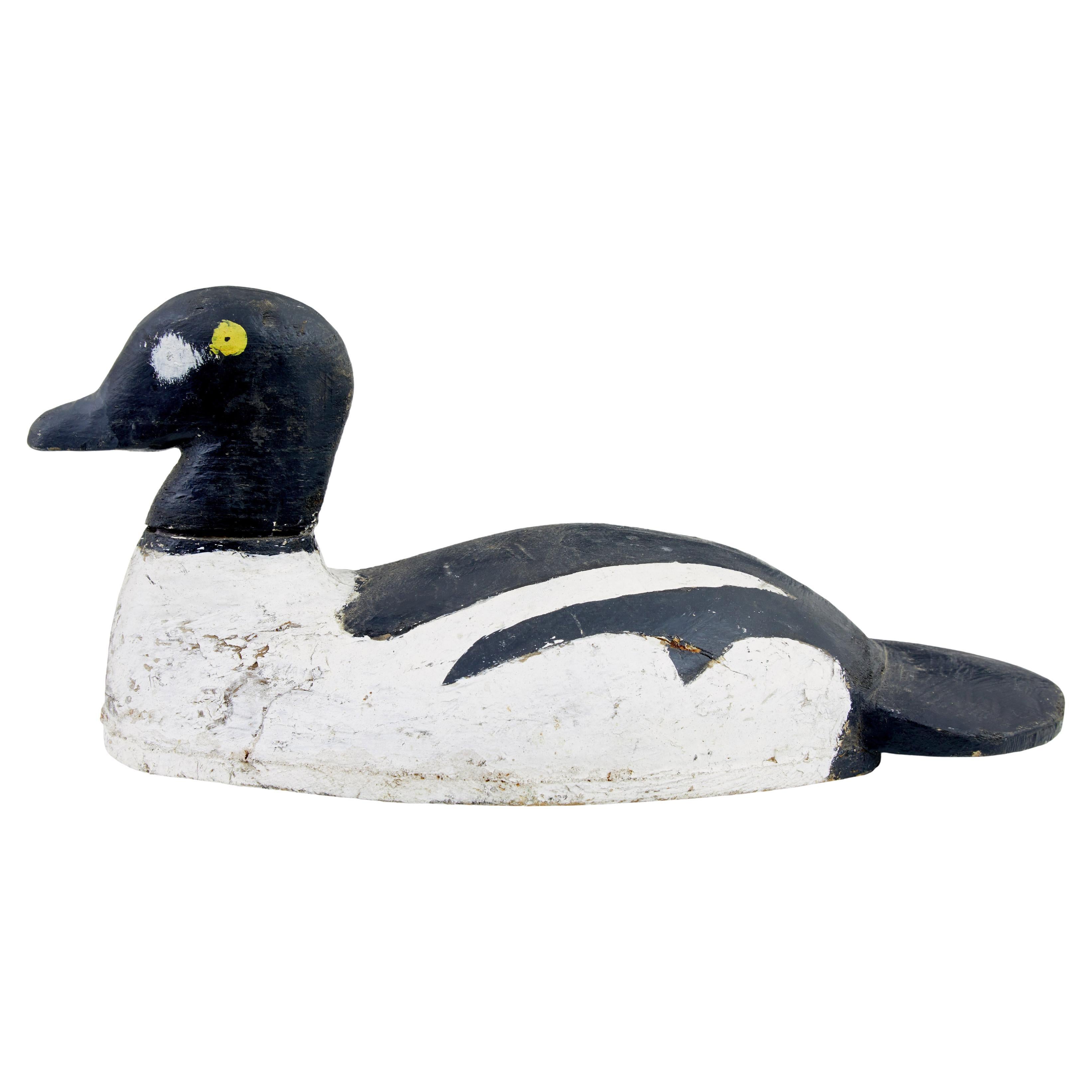 Early 20th century carved hand painted decoy duck