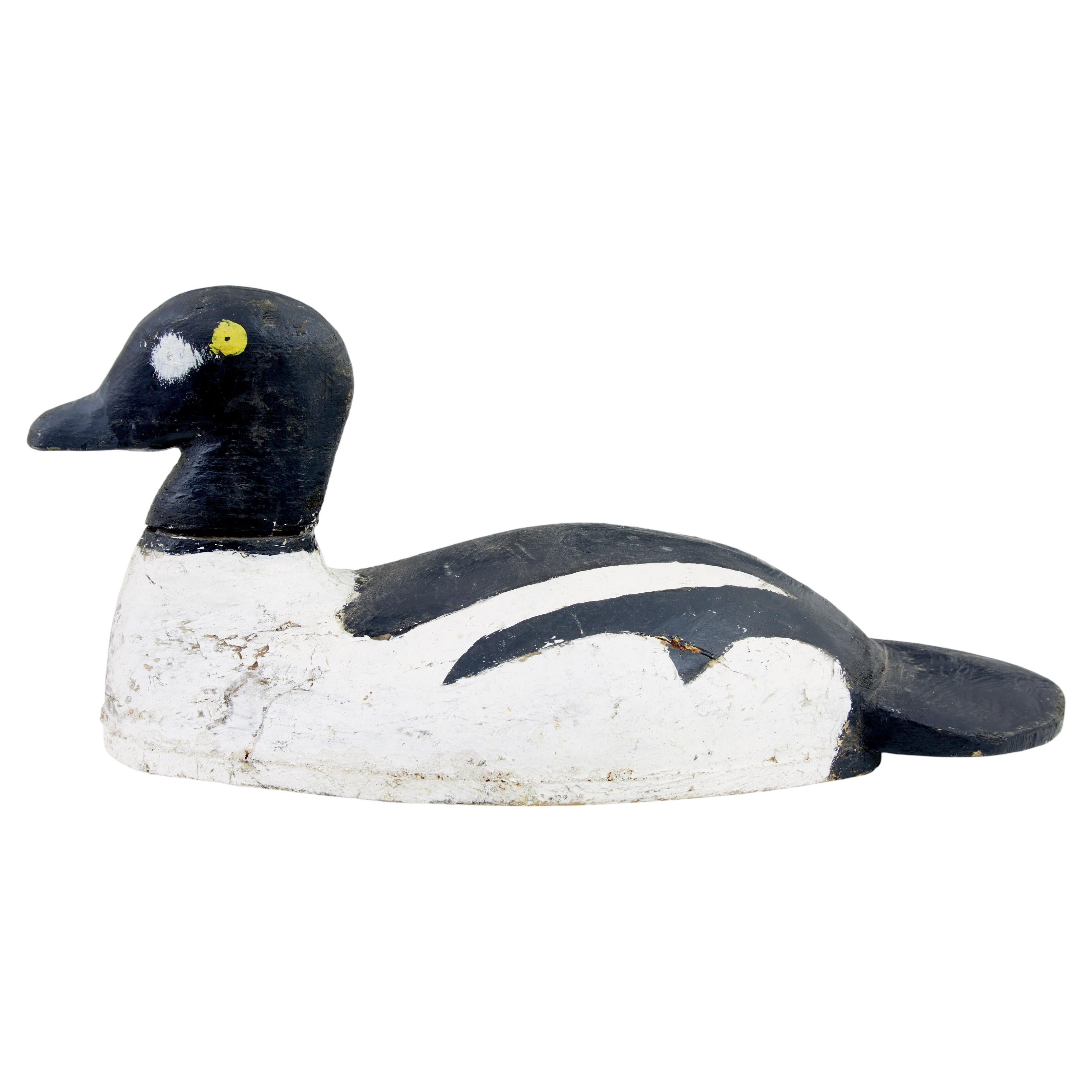 Early 20th Century carved hand painted decoy For Sale