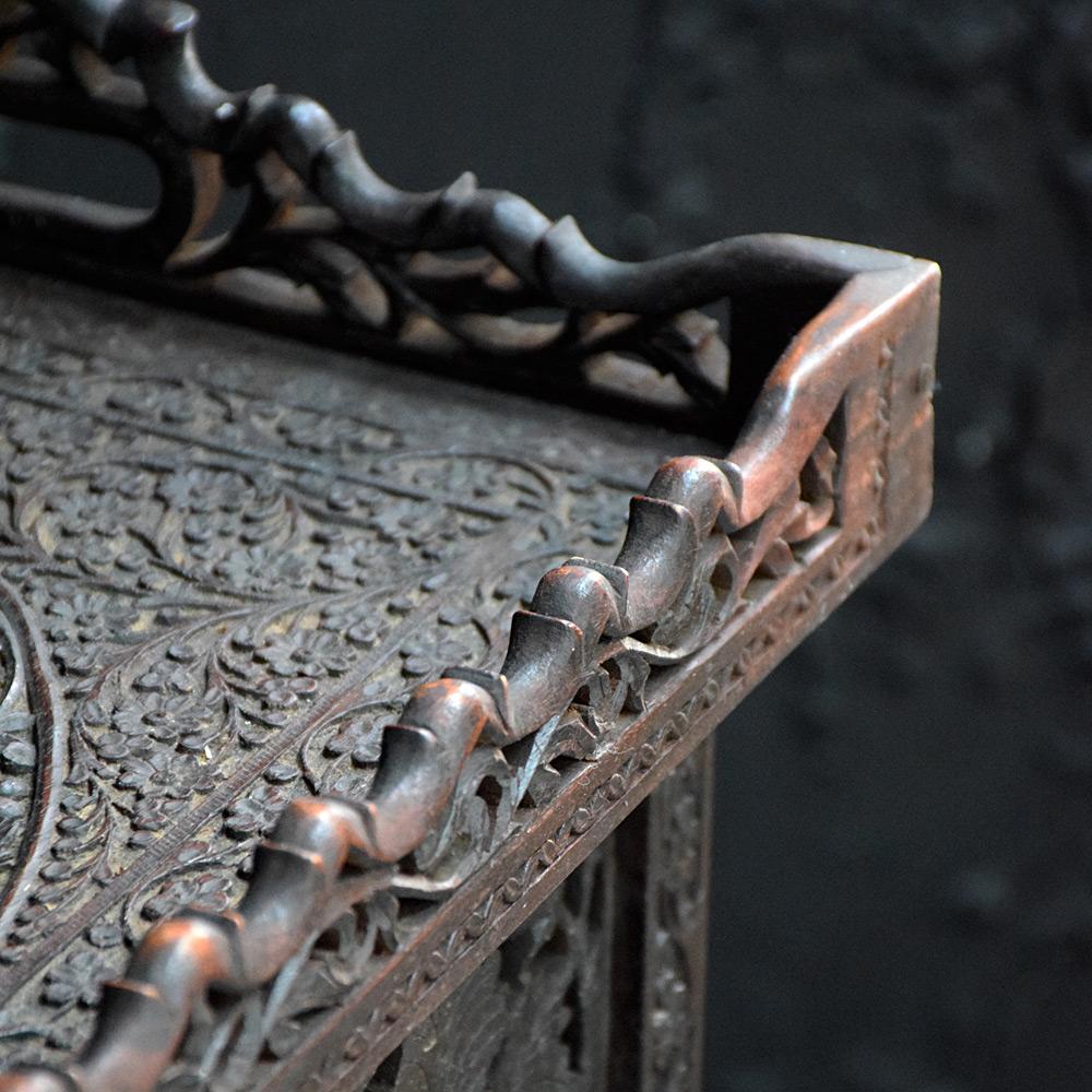 Early 20th Century Carved Indian Occasional Tray Table   3