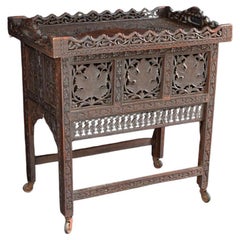 Early 20th Century Carved Indian Occasional Tray Table  