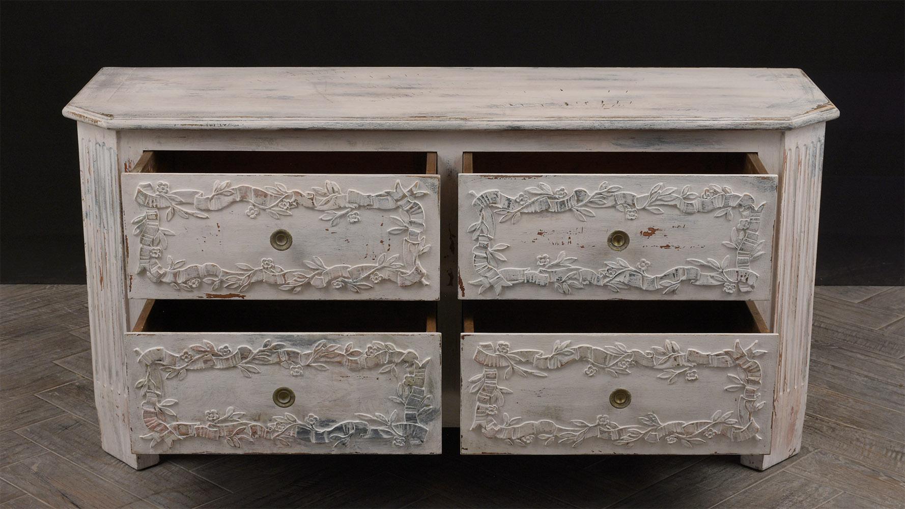 Brass Hand Painted Italian Chest of Drawers