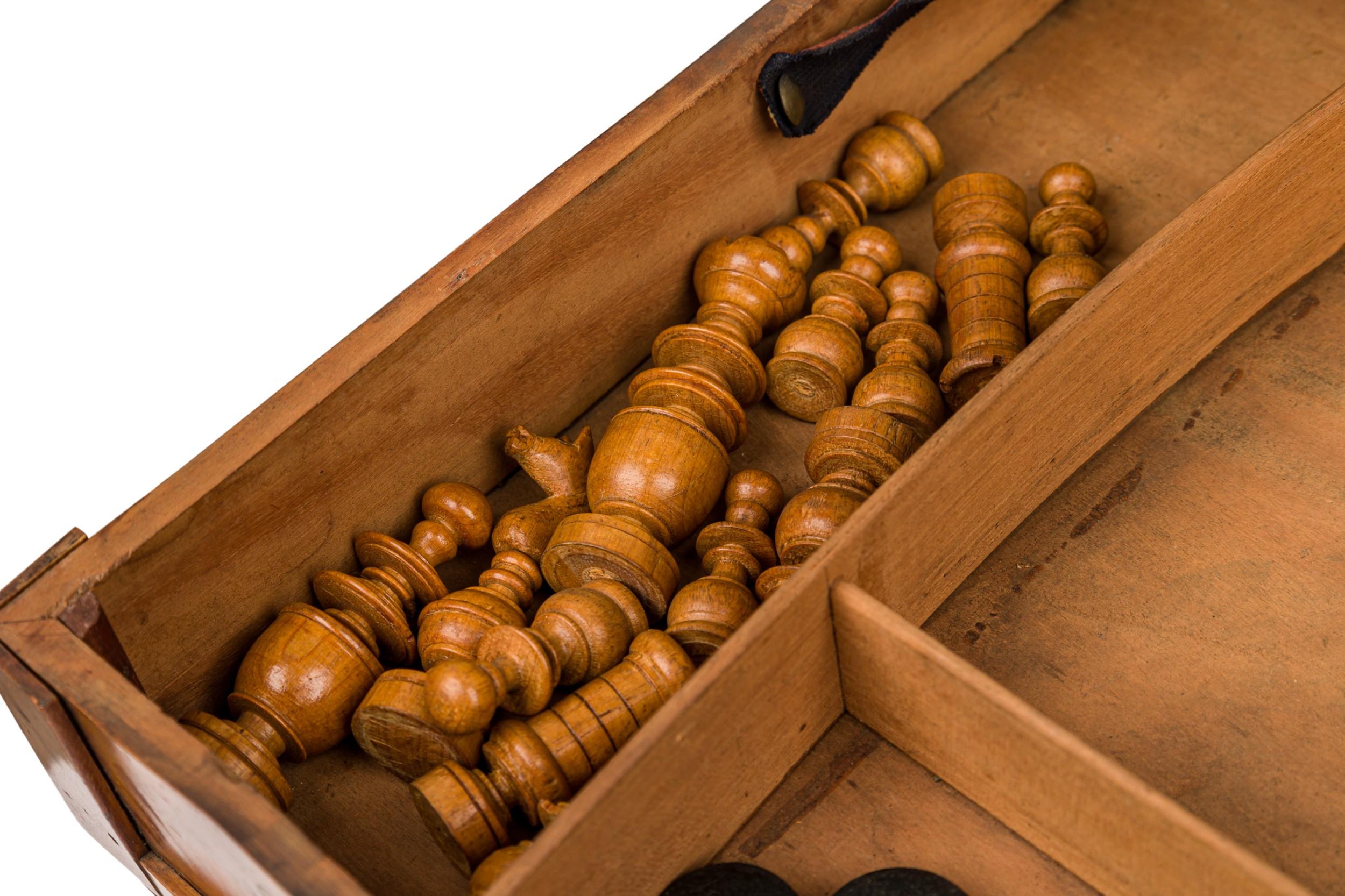 Early 20th Century Carved Mahogany, Cocobolo & Mother-of-Pearl Game Box For Sale 4