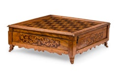 Early 20th Century Carved Mahogany, Cocobolo & Mother-of-Pearl Game Box