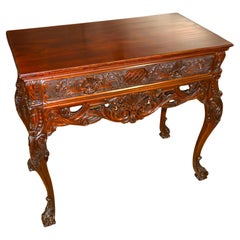 Buffet serveur en acajou sculpté de style géorgien anglais du début du 20e siècle