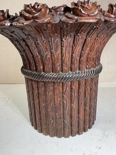 Early 20th Century Carved Mahogany Floral Console