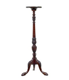 Early 20th century carved mahogany pedestal stand