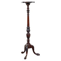 Antique Early 20th century carved mahogany pedestal stand