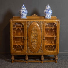 Early 20th Century Carved Oak Bookcase