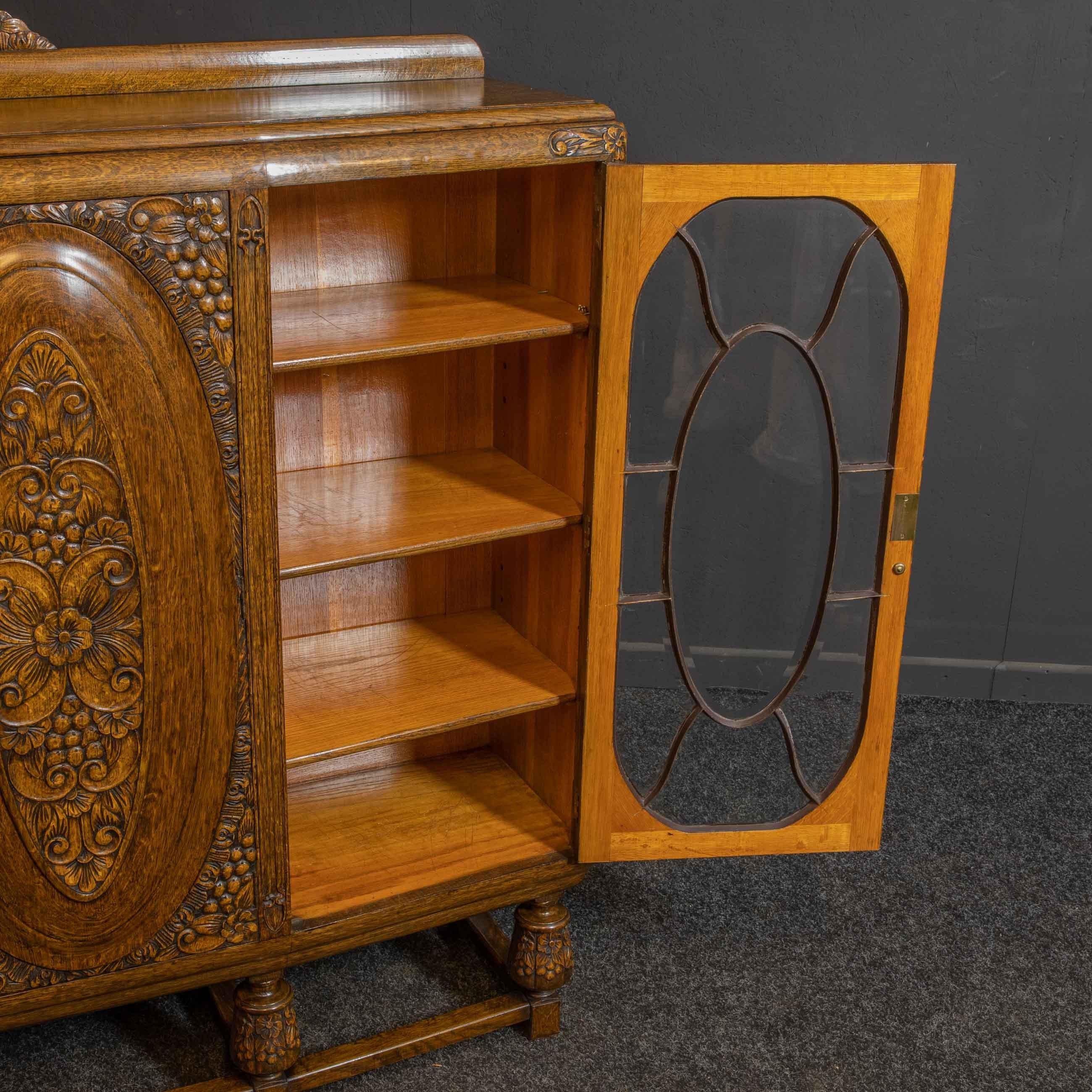 Early 20th Century Carved Oak Bookcase For Sale 3