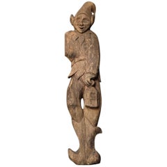 Figura di Pixie in Oak intagliata dei primi del Novecento