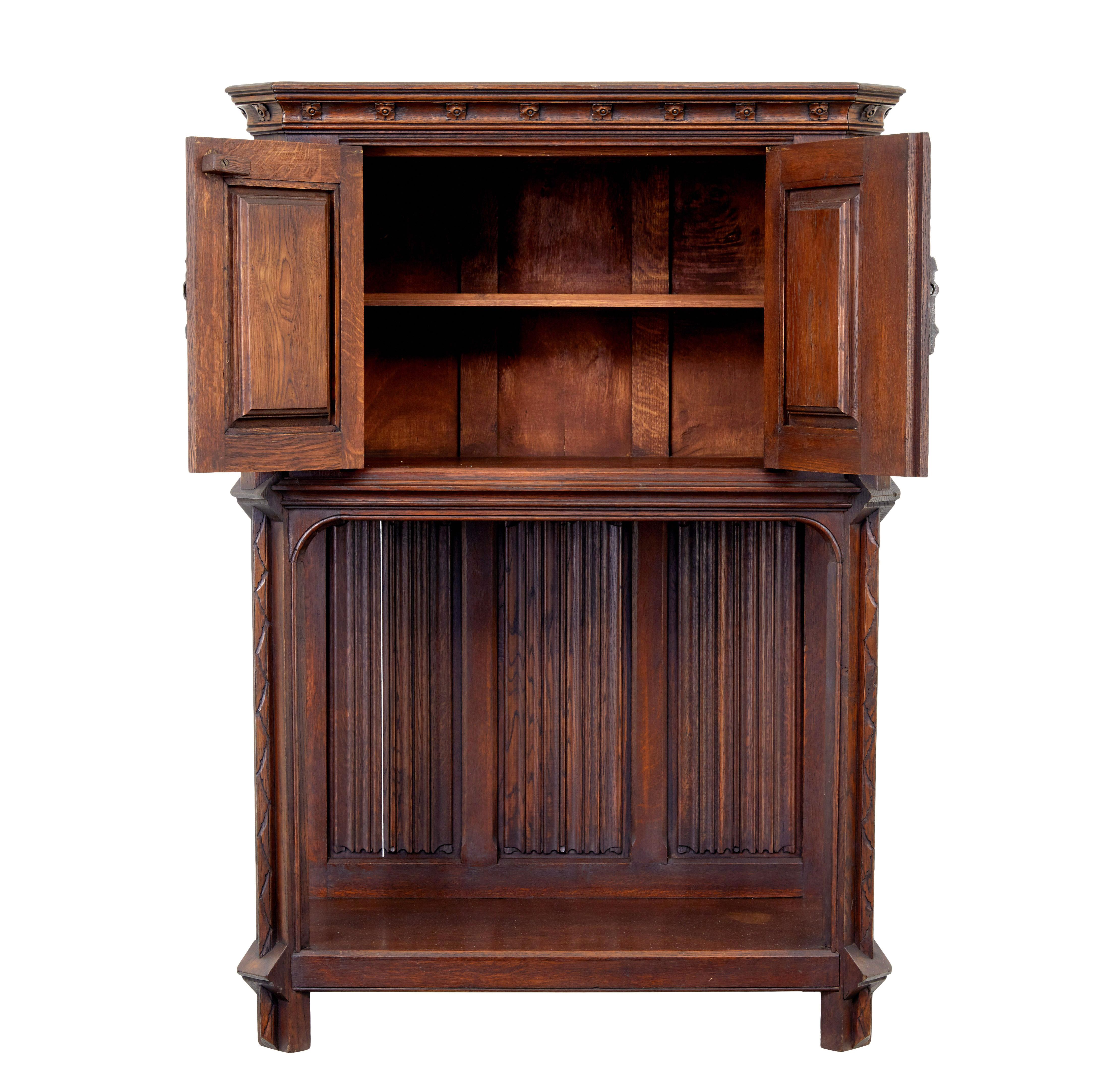 Renaissance Revival Early 20th century carved oak renaissance revival cupboard
