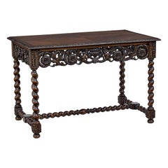 Early 20th Century Carved Oak Side Table by Waring and Gillow