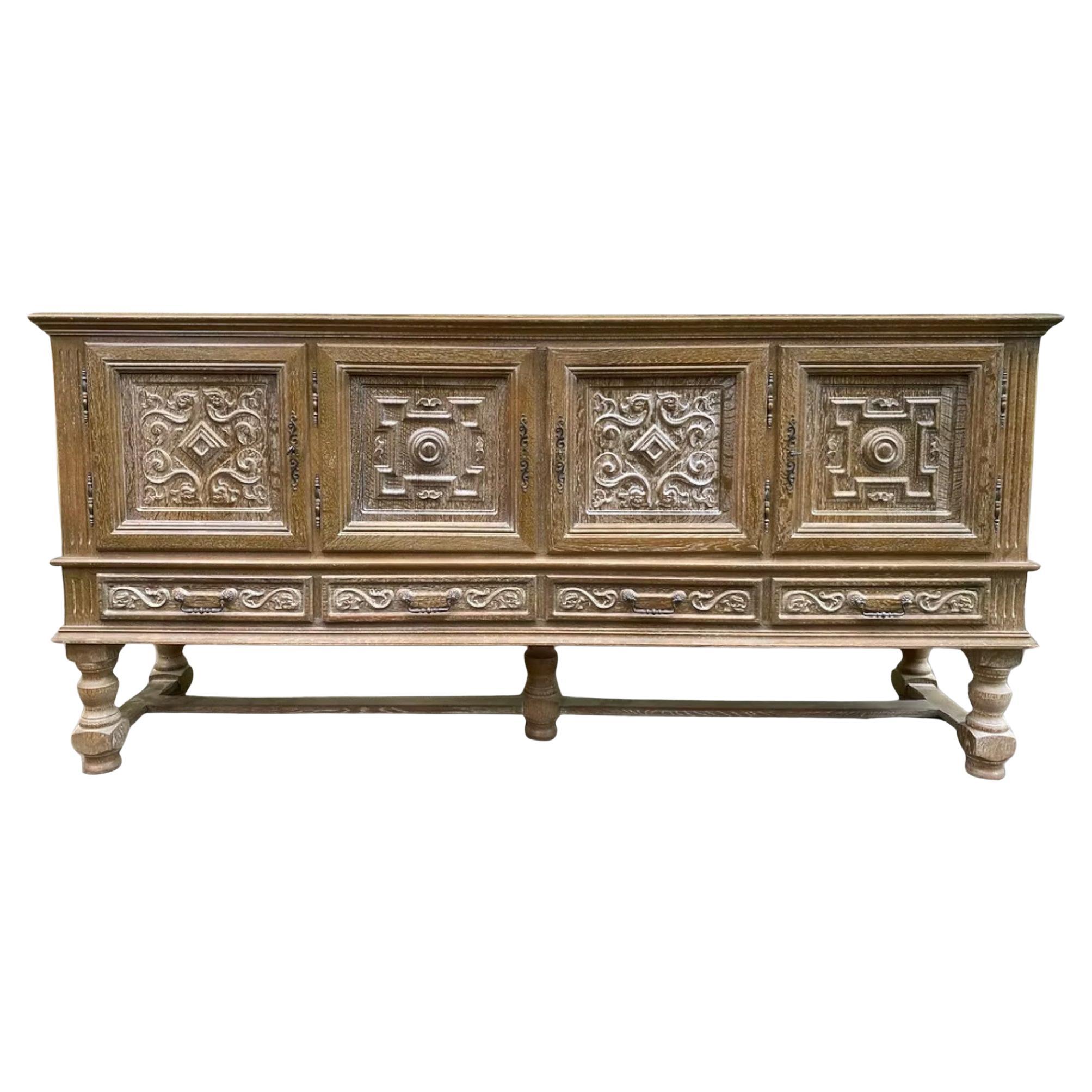 Début du 20e siècle  Oak Oak sculpté  Espagne