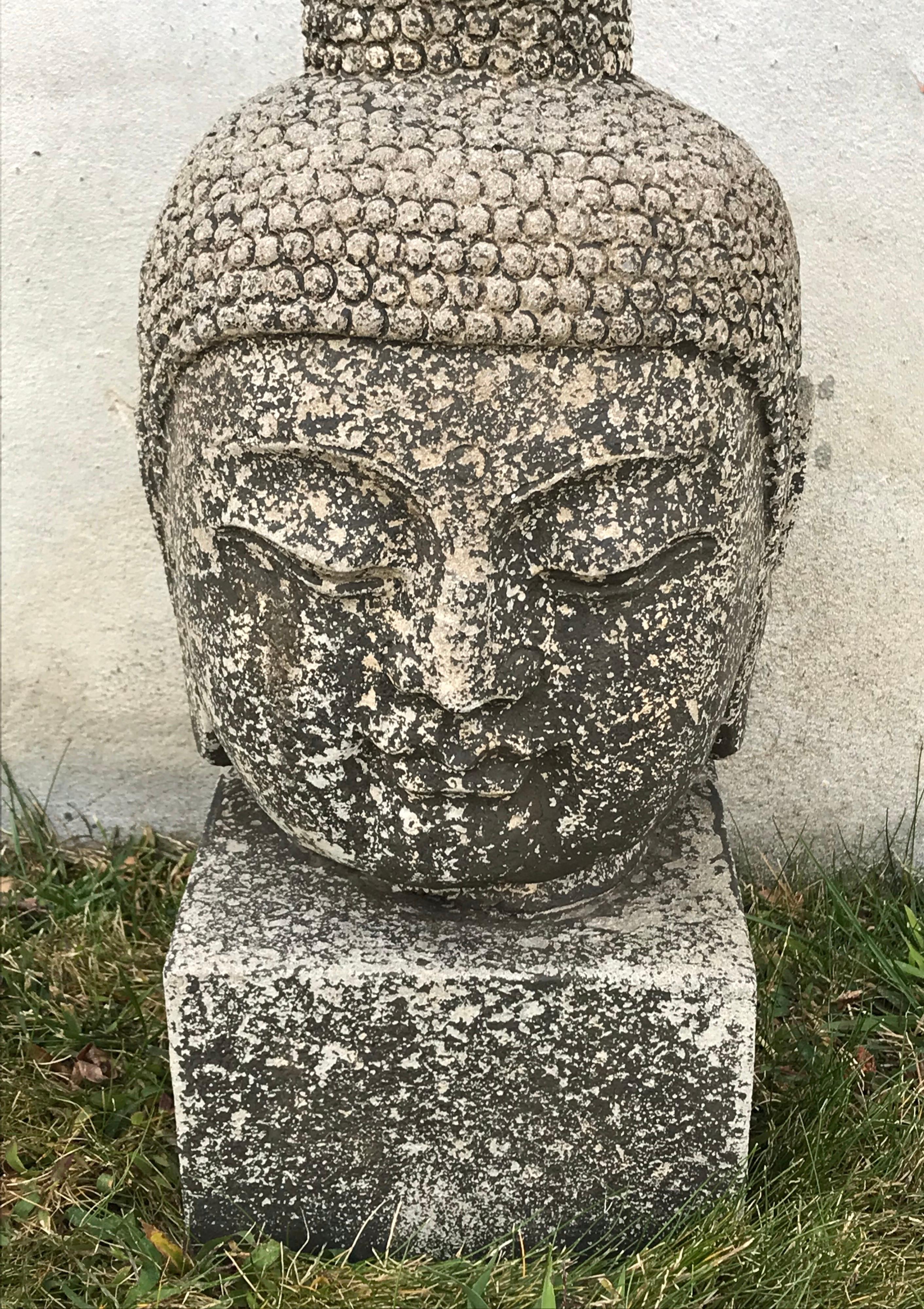 Unknown Early 20th Century Carved Stone Buddha Head