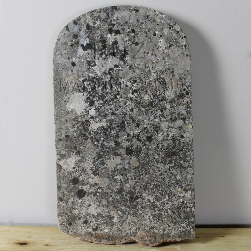 British Early 20th Century Carved Stone Pet Headstone 'Buz'