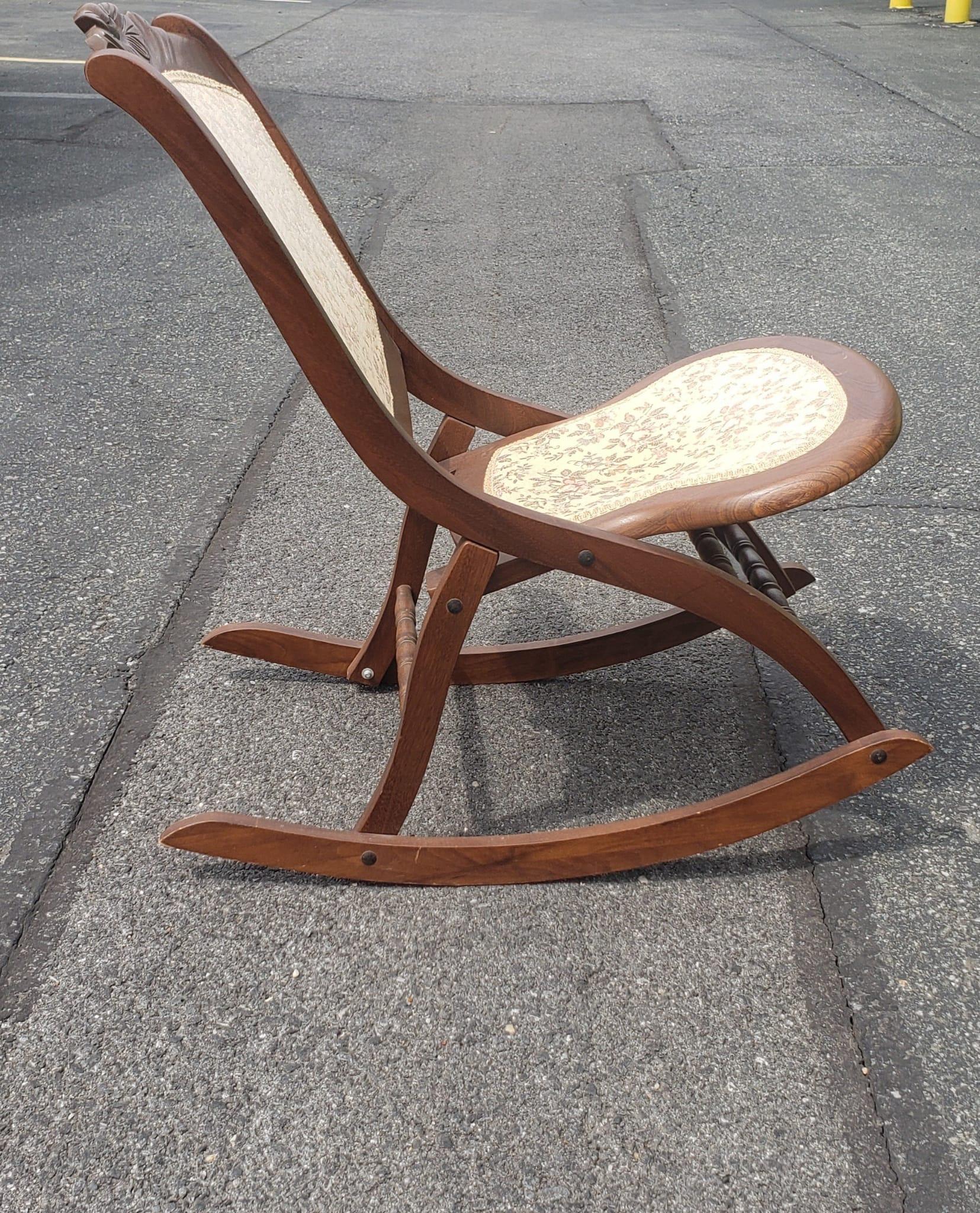 antique folding rocking chair identification