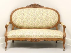 Antique Early 20th Century Carved Walnut French Country Louis XV Settee - A