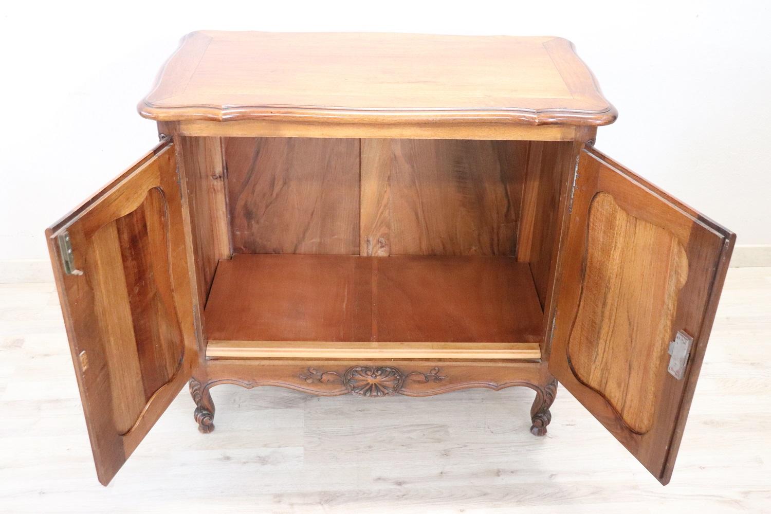 Early 20th Century Carved Walnut Small Cabinet or Buffet For Sale 1