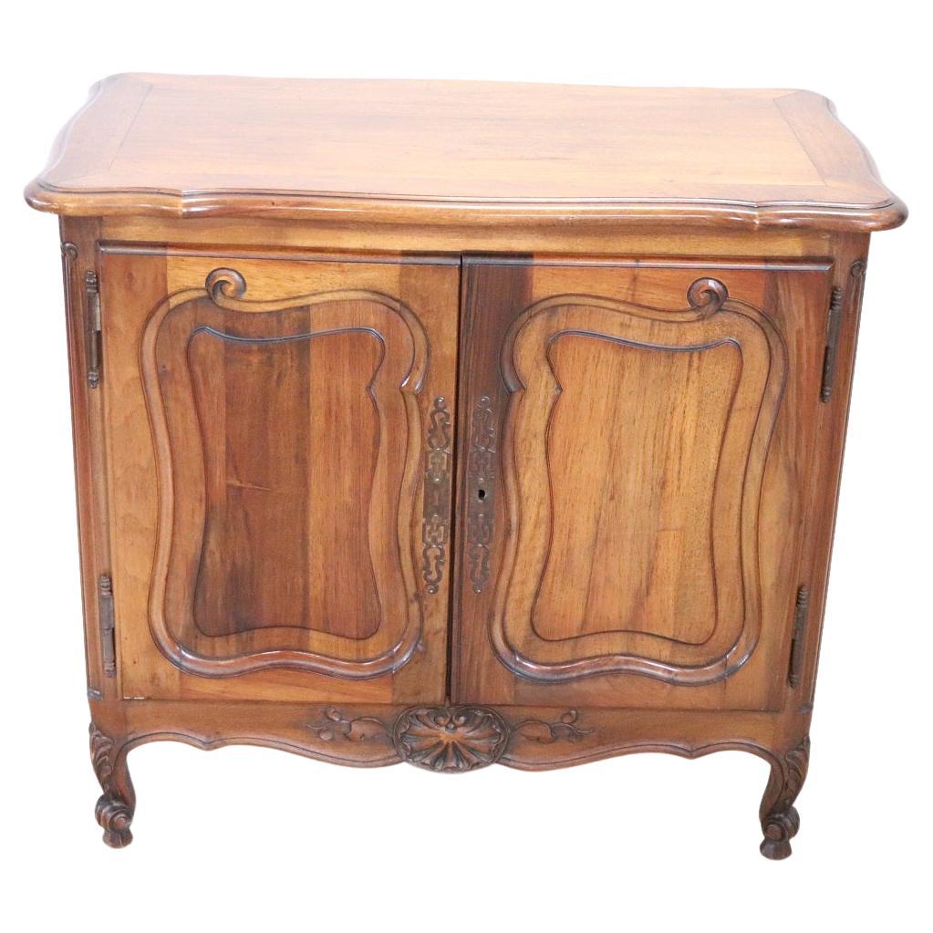 Early 20th Century Carved Walnut Small Cabinet or Buffet For Sale