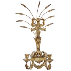 Early 20th Century Carved Wood and Gilt Metal Sconce