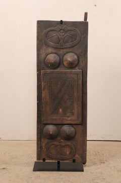 Carved Wood Tribal Panel from Timor Island, Indonesia, Early 20th C