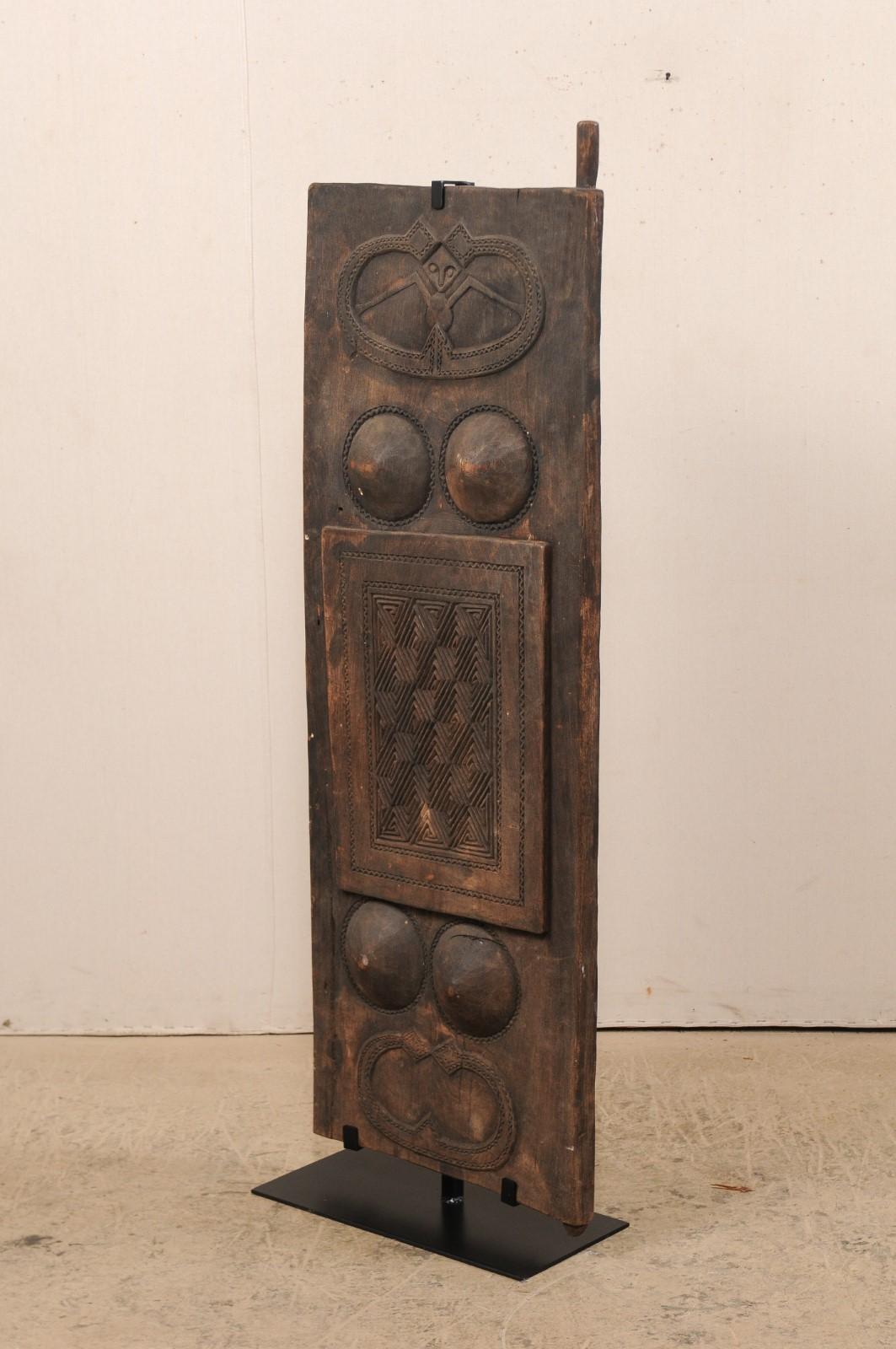 Early 20th Century Carved Wood Tribal Panel from Timor Island, Indonesia In Good Condition For Sale In Atlanta, GA