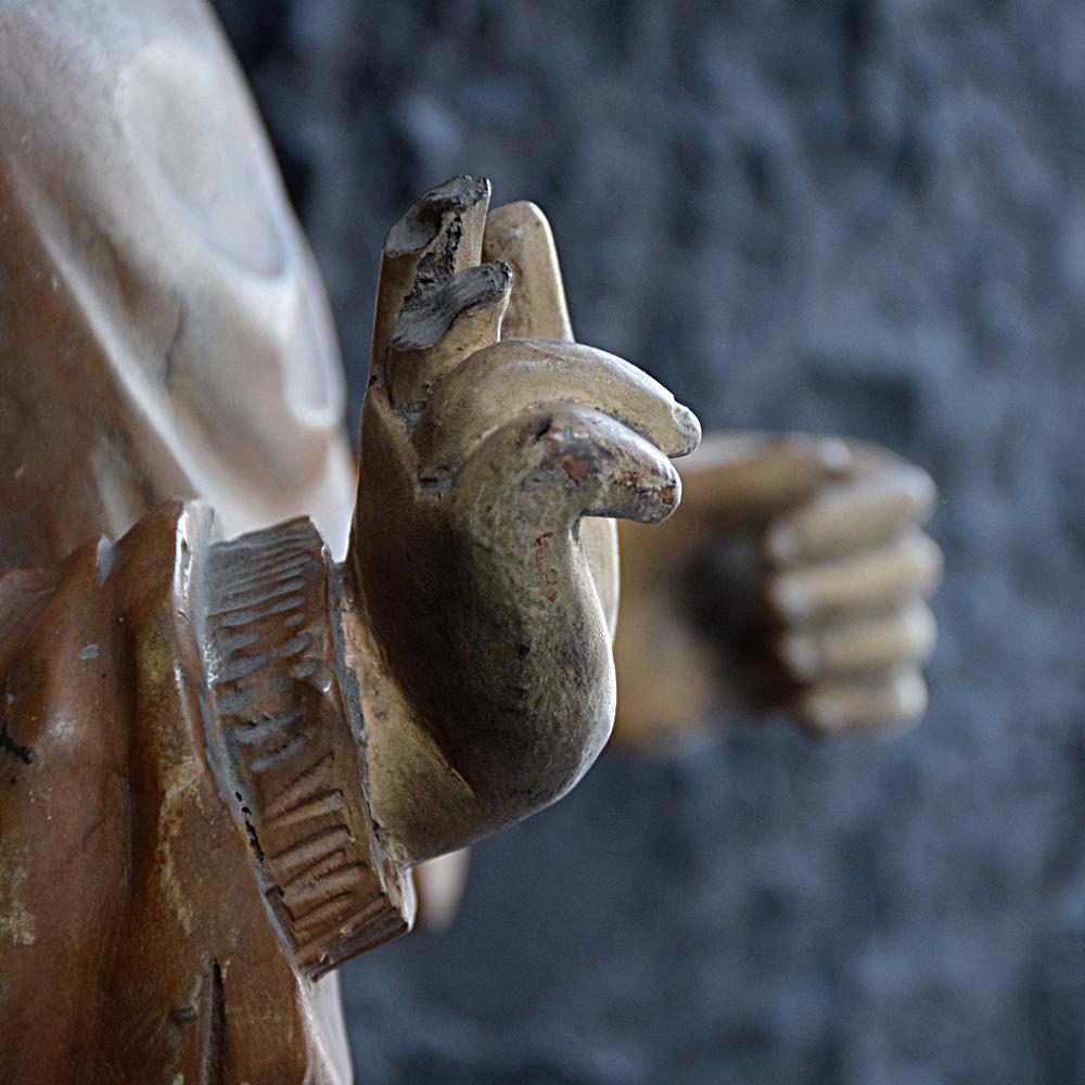 Early 20th Century Carved Wooden Figure of a Mormon In Fair Condition For Sale In London, GB