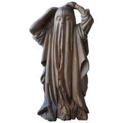 Early 20th Century Carved Wooden Ghost