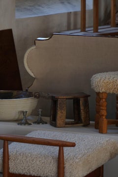 Early 20th Century, Carved Wooden Lobi Stool, Burkina Faso, African