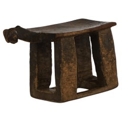 Early 20th Century, Carved Wooden Lobi Stool, Burkina Faso, African