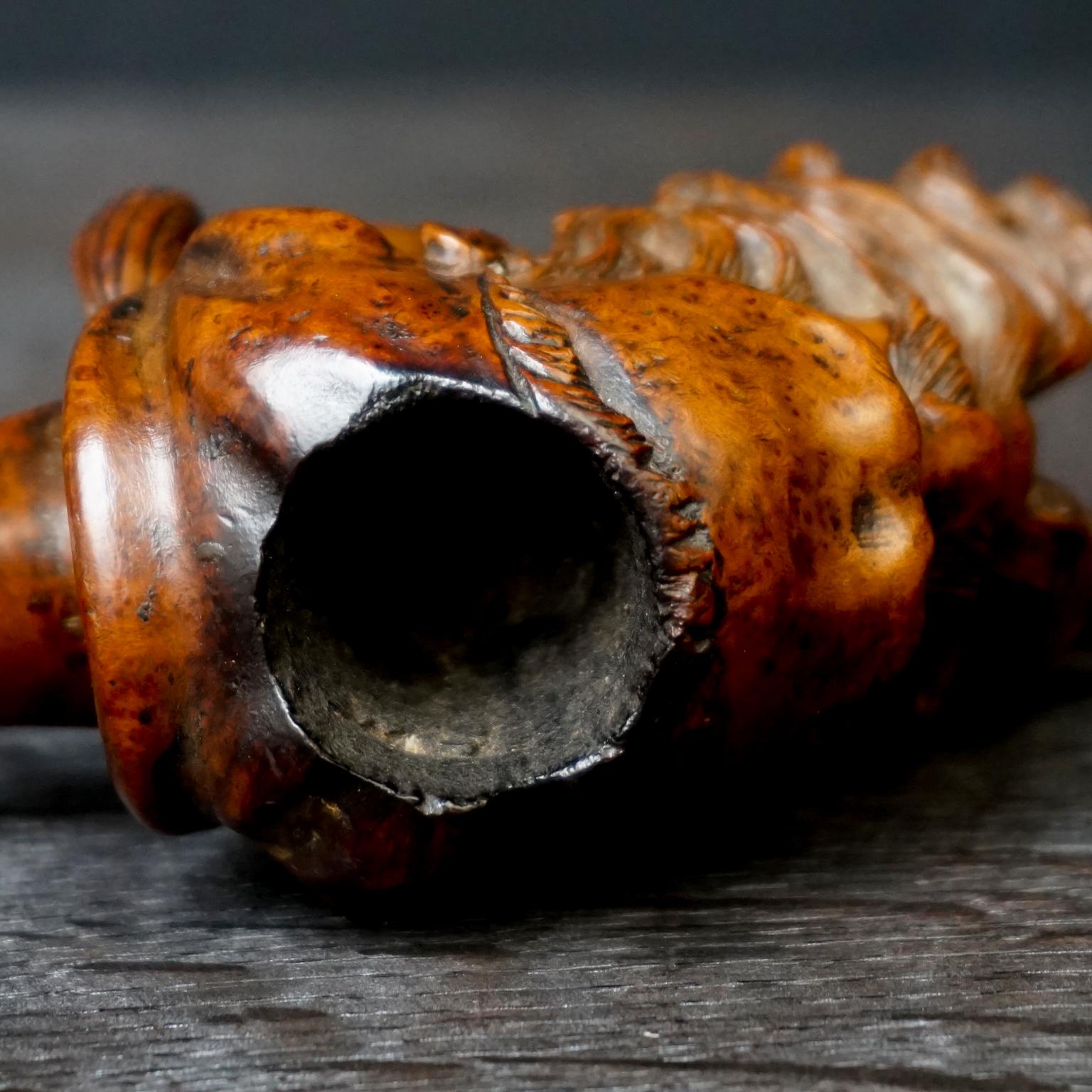 Early 20th Century Carved Wooden Mr. Sandman Pipe 6