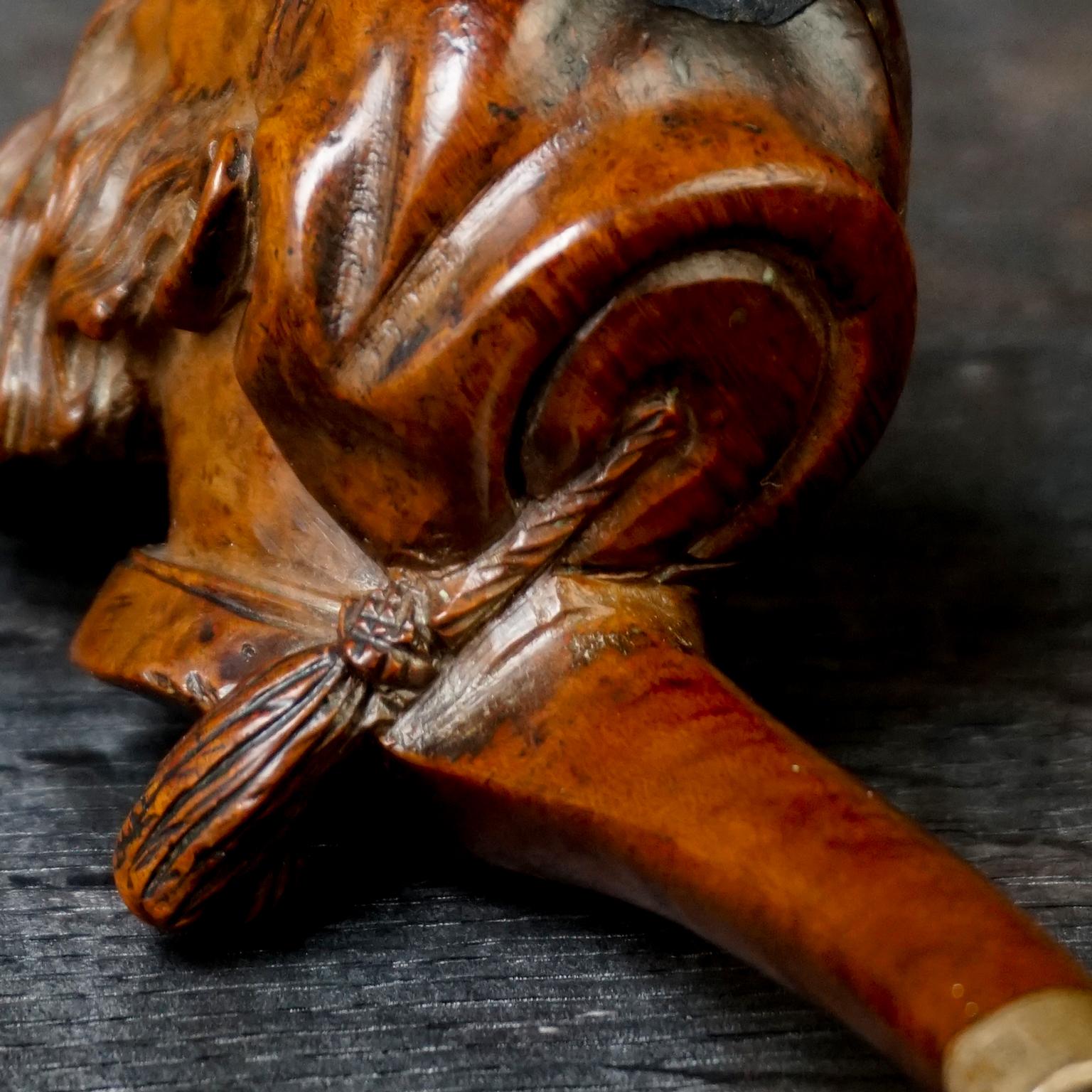 Early 20th Century Carved Wooden Mr. Sandman Pipe 7