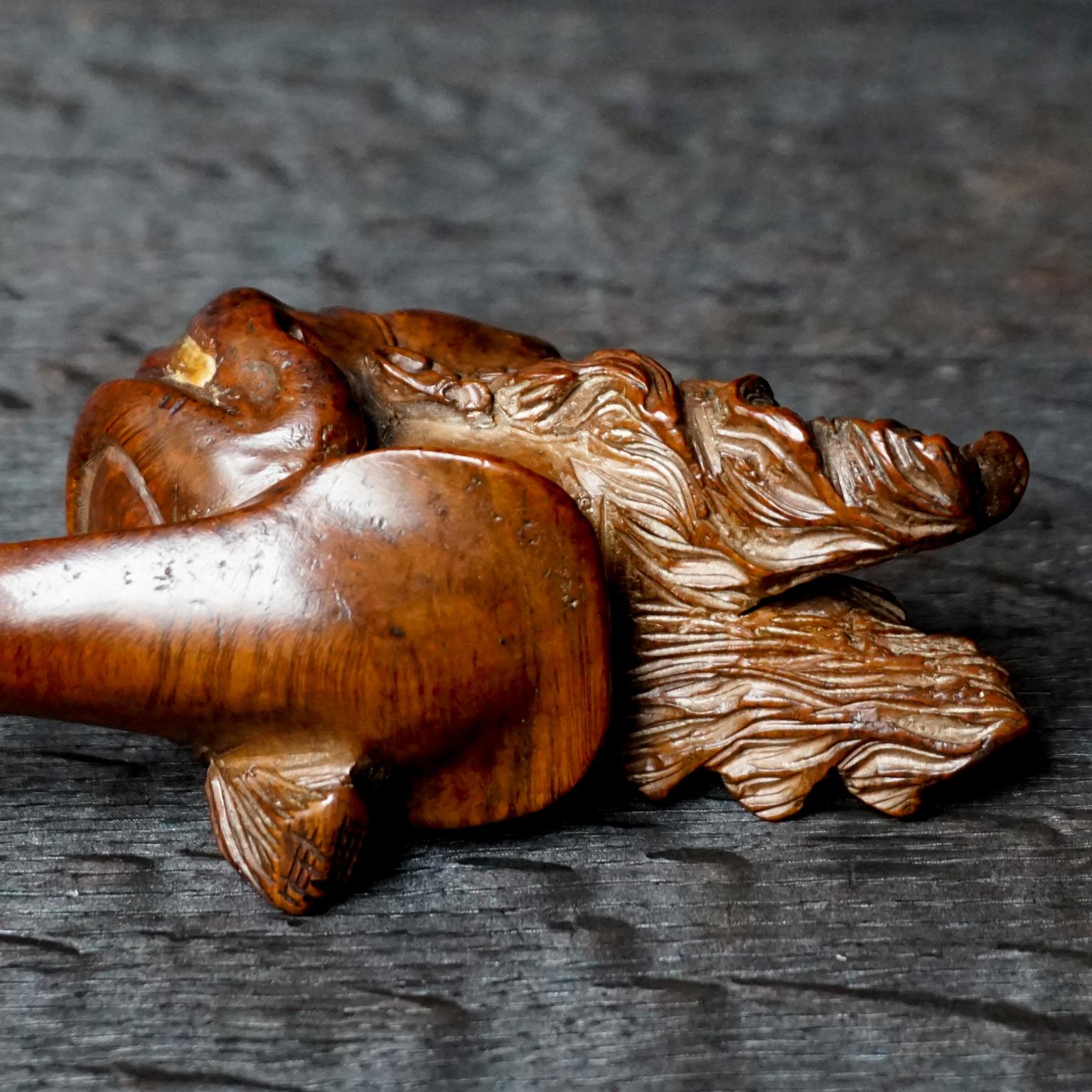 Early 20th Century Carved Wooden Mr. Sandman Pipe 8