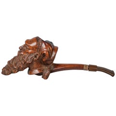 Early 20th Century Carved Wooden Mr. Sandman Pipe