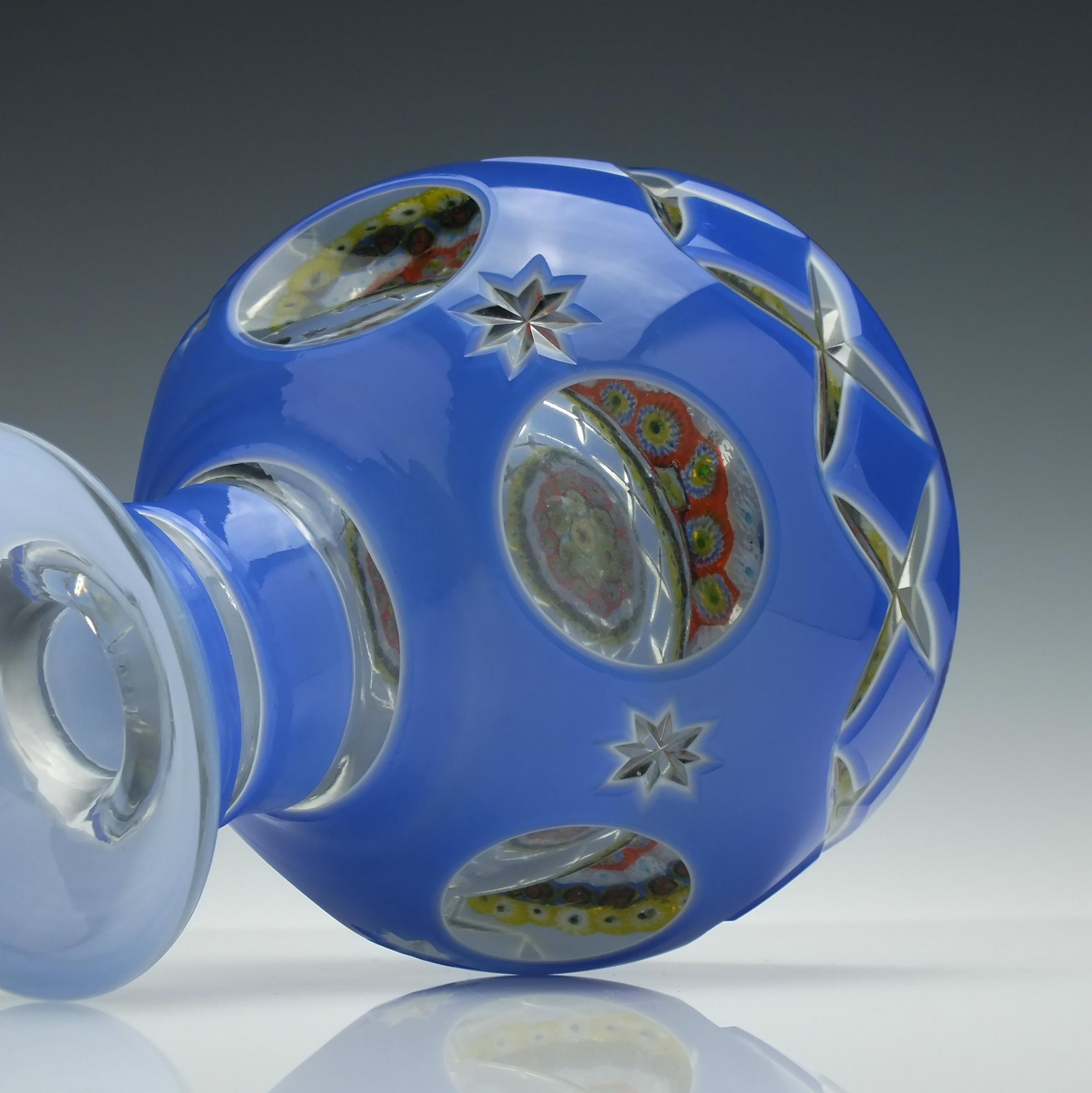 Cut Glass Early 20th Century Cased Millefiori Ink Bottle, circa 1930 For Sale