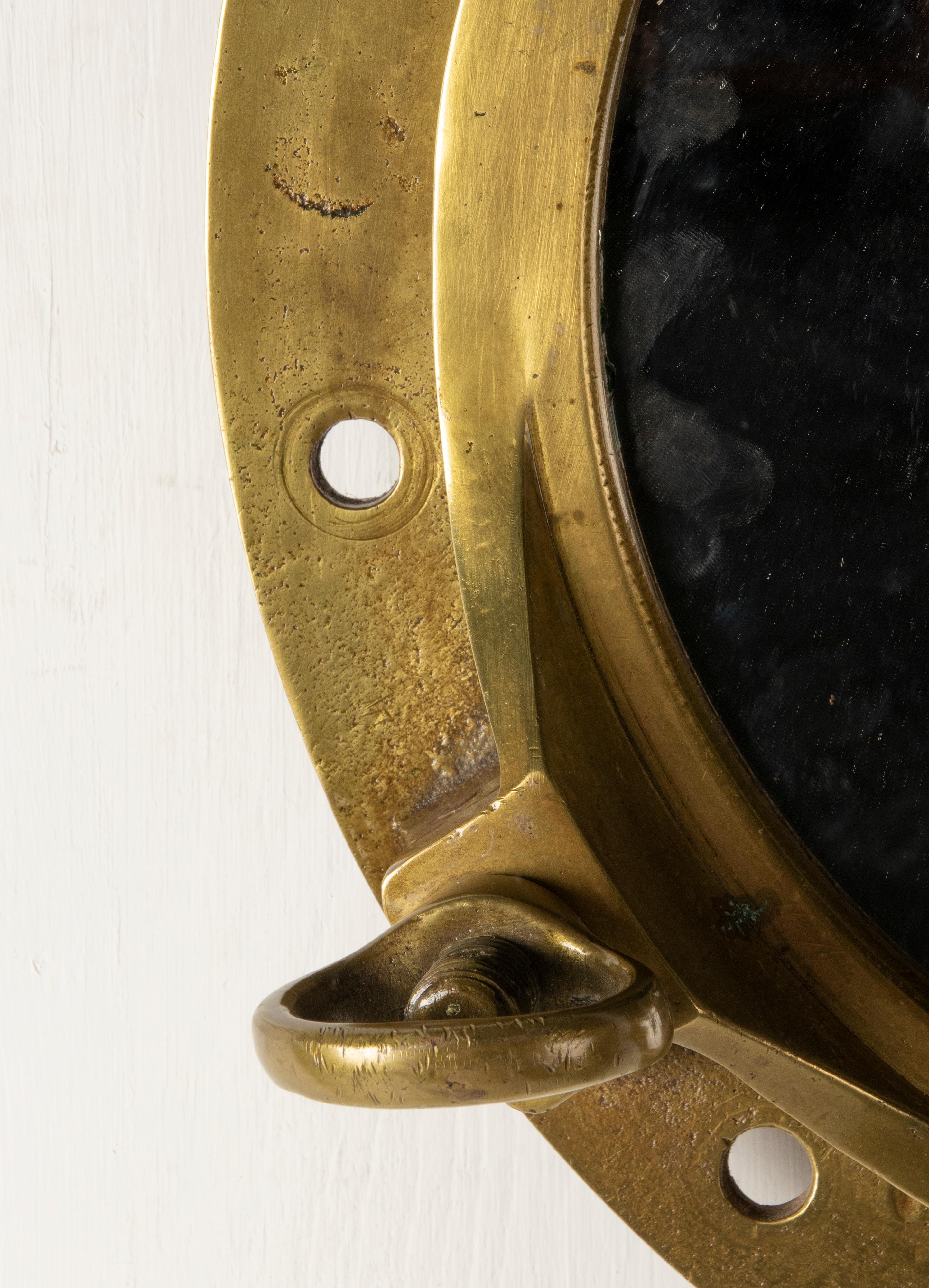 Early 20th Century, Cast Brass Mirror Ship Porthole 3