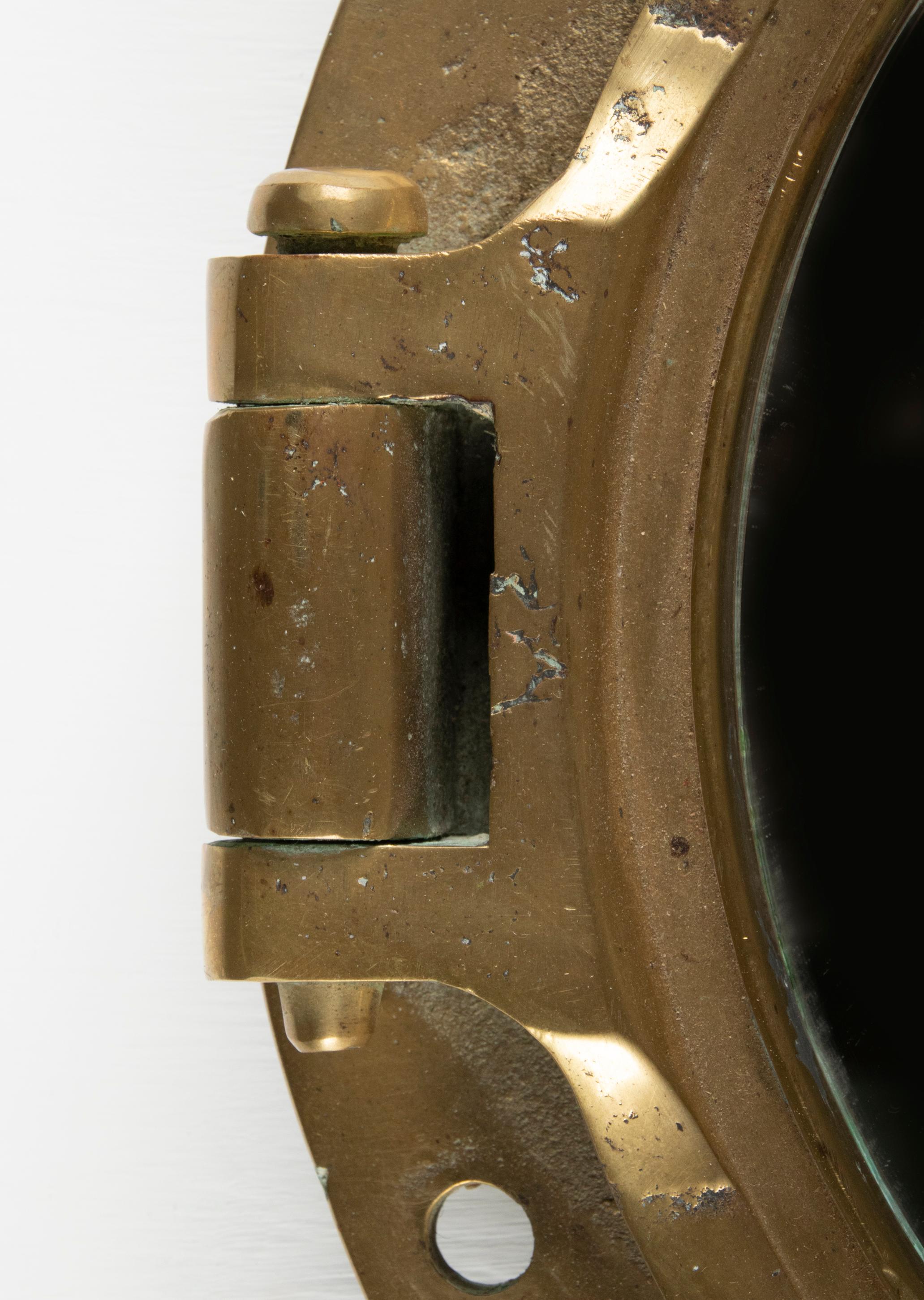 Early 20th Century Cast Brass Mirror Ship Porthole 9